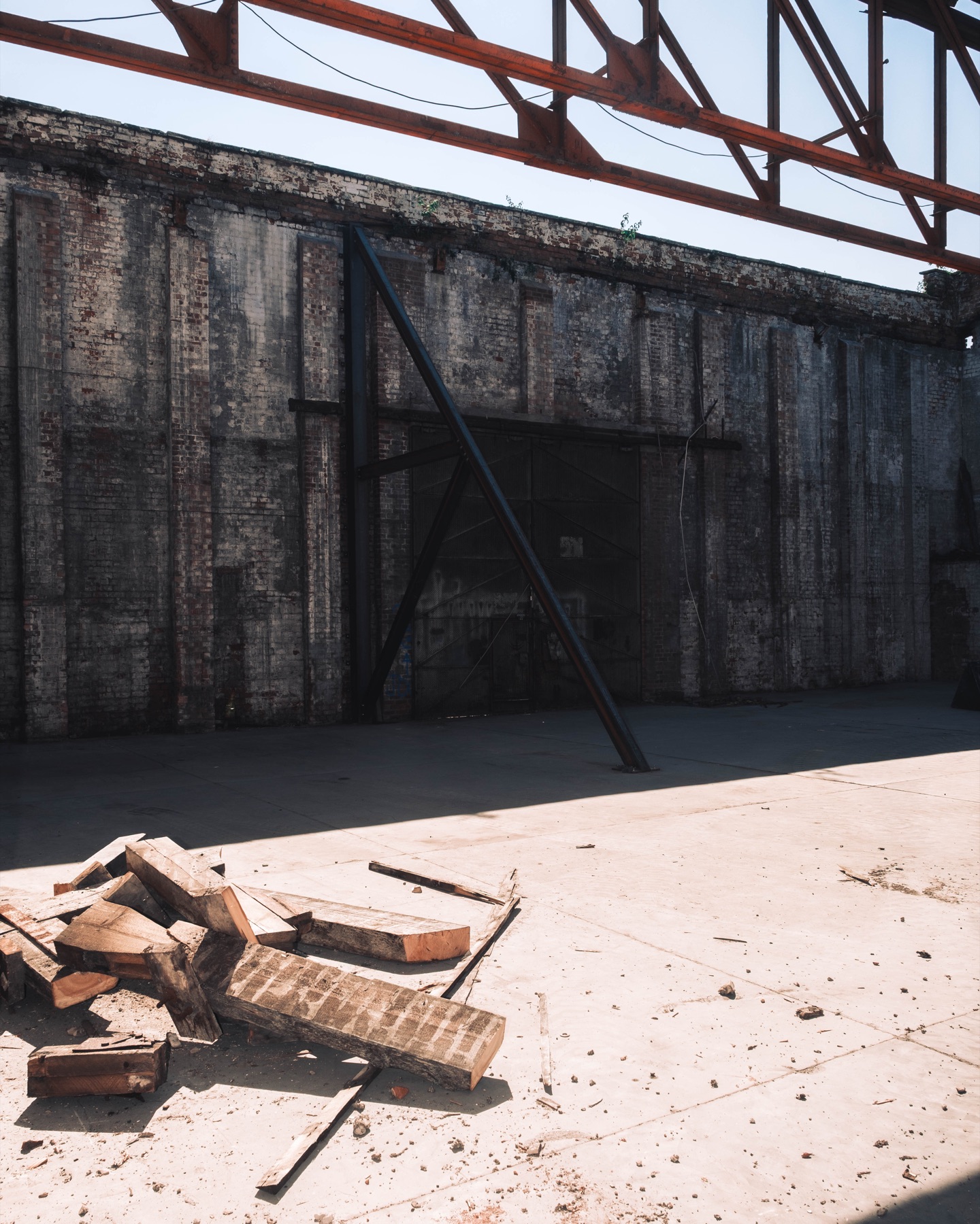 Materials and marks across the floor of the future Club Mona venue